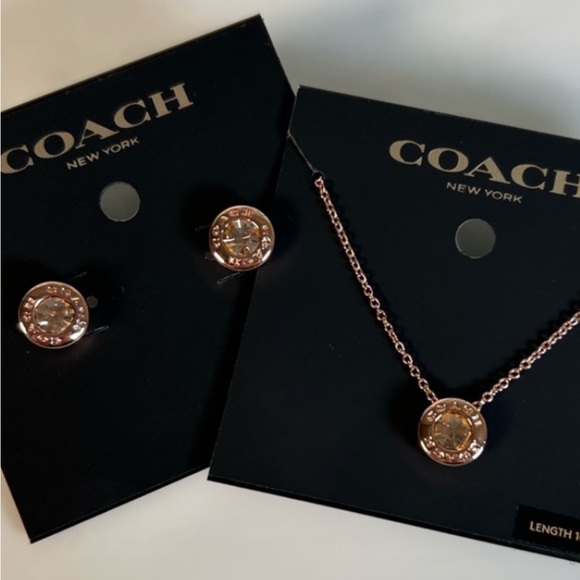 Coach Accessories - New Coach necklace and earrings set Gift for Valentines